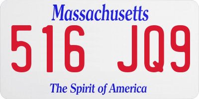 MA license plate 516JQ9