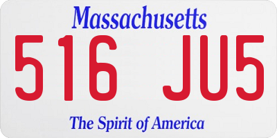MA license plate 516JU5