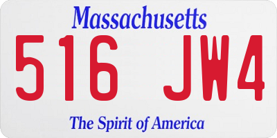 MA license plate 516JW4