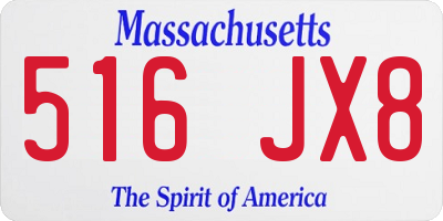 MA license plate 516JX8