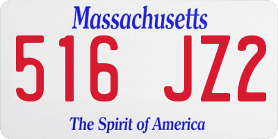 MA license plate 516JZ2