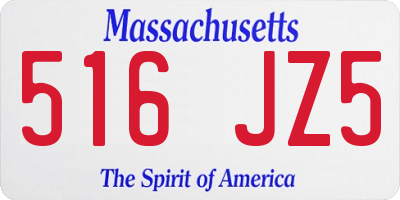 MA license plate 516JZ5