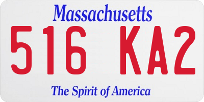 MA license plate 516KA2