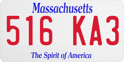 MA license plate 516KA3