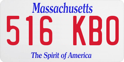 MA license plate 516KB0