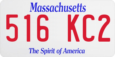 MA license plate 516KC2