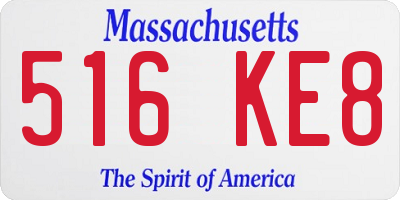 MA license plate 516KE8