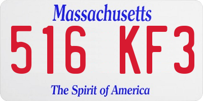 MA license plate 516KF3