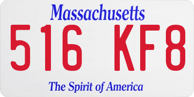 MA license plate 516KF8