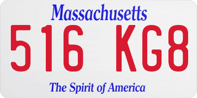 MA license plate 516KG8