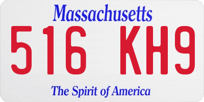MA license plate 516KH9