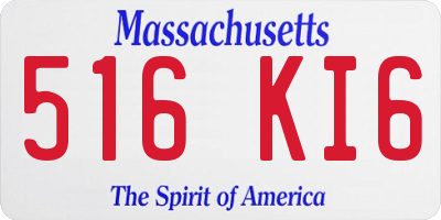 MA license plate 516KI6