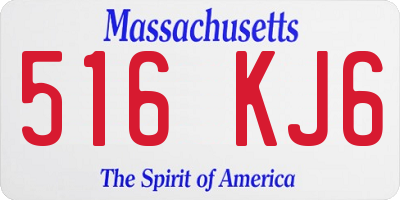 MA license plate 516KJ6