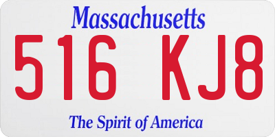 MA license plate 516KJ8