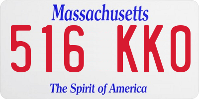 MA license plate 516KK0