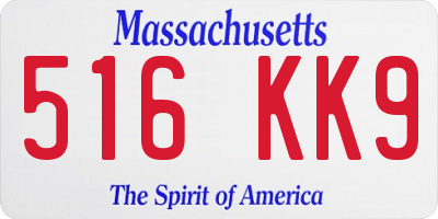 MA license plate 516KK9