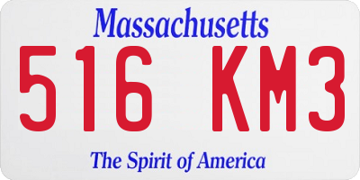 MA license plate 516KM3