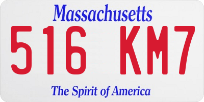MA license plate 516KM7