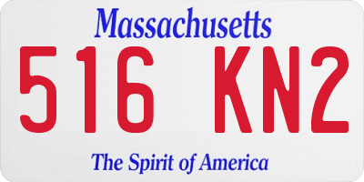 MA license plate 516KN2