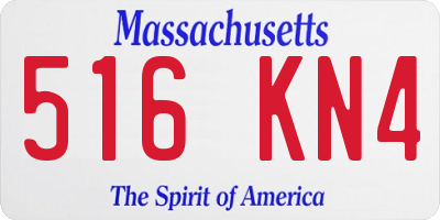 MA license plate 516KN4