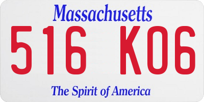 MA license plate 516KO6