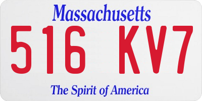 MA license plate 516KV7