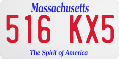 MA license plate 516KX5