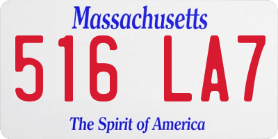 MA license plate 516LA7