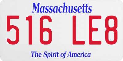 MA license plate 516LE8