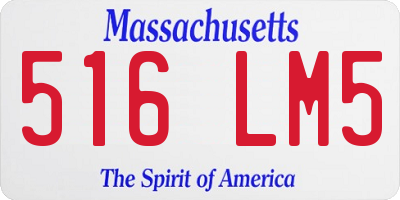 MA license plate 516LM5