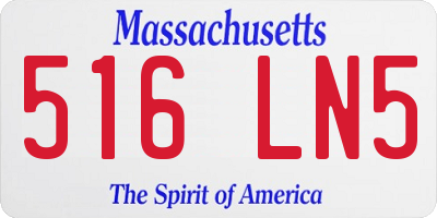 MA license plate 516LN5