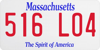 MA license plate 516LO4
