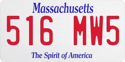 MA license plate 516MW5