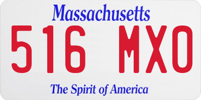 MA license plate 516MX0