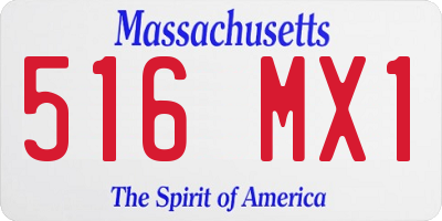 MA license plate 516MX1