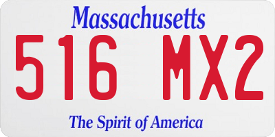 MA license plate 516MX2