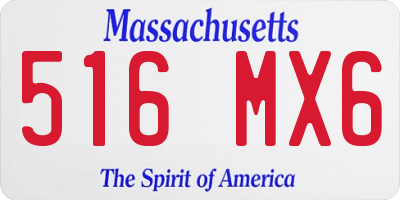 MA license plate 516MX6