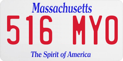 MA license plate 516MY0