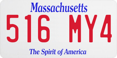 MA license plate 516MY4