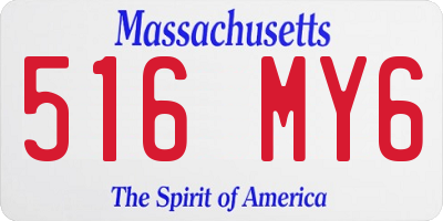 MA license plate 516MY6