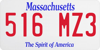 MA license plate 516MZ3
