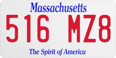 MA license plate 516MZ8