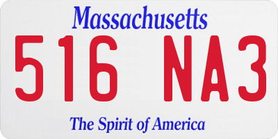 MA license plate 516NA3