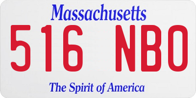 MA license plate 516NB0