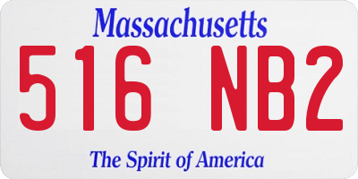 MA license plate 516NB2