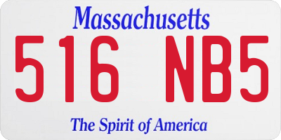 MA license plate 516NB5