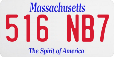 MA license plate 516NB7