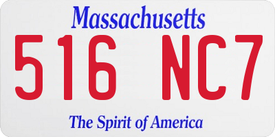 MA license plate 516NC7