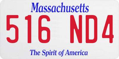 MA license plate 516ND4