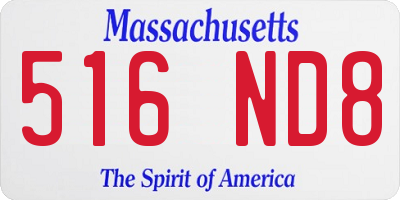 MA license plate 516ND8